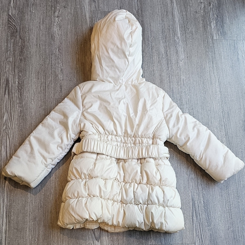 Cazy 8 Girl's Cream Hooded Puffer Jacket Size XS (4) - Picture 4 of 7